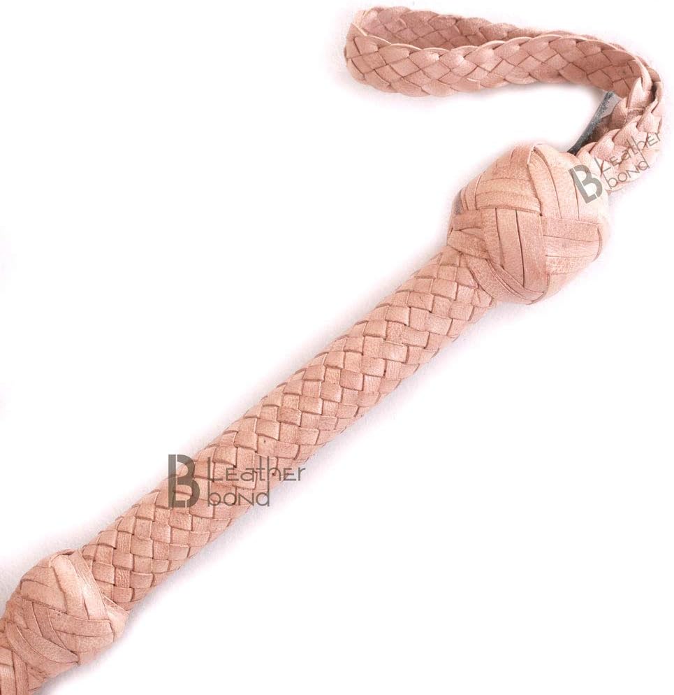 Bull Whip 06 to 20 Foot 12 Strands Natural Tan Kangaroo Leather Equestrian Bullwhip Leather Flexible Belly & Bolster Inside Overlay - Image 4
