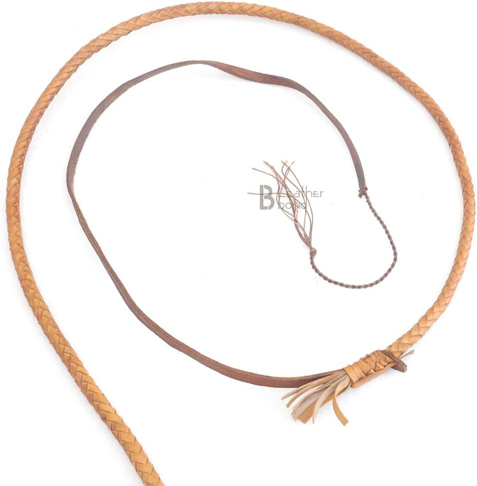 Bull Whip Kangaroo Hide Leather Equestrian Bullwhip for Sound Practice, Horse Handling & Costume Use - Image 4