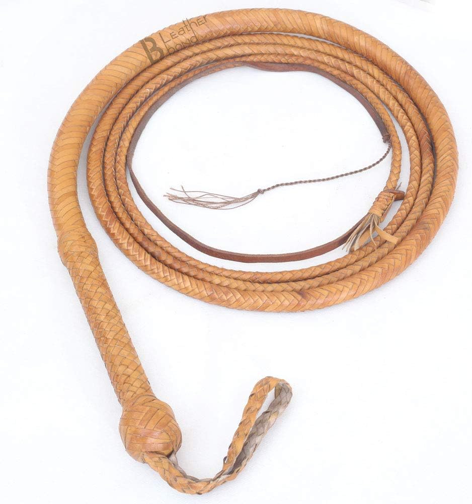 Bull Whip Kangaroo Hide Leather Equestrian Bullwhip for Sound Practice, Horse Handling & Costume Use - Image 7