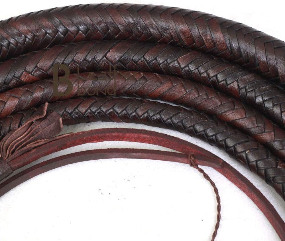 Bull Whip Kangaroo Hide Leather Equestrian Bullwhip for Sound Practice, Horse Handling & Costume Use - Image 3