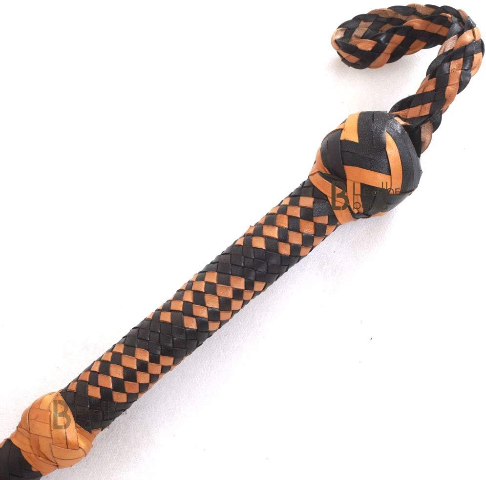 Bull Whip Plaits Kangaroo Hide Leather Equestrian Bullwhip for Sound Practice, Horse Handling & Costume Use - Image 5