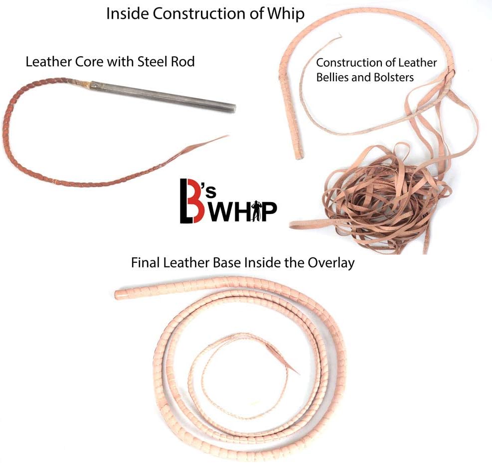 LB'S WHIP Real & Genuine Cowhide Leather Bullwhip 06 to 16 Feet 12 Strands Equestrian Bullwhip Indy Style Leather Plaited Flexible Bellies - Image 2
