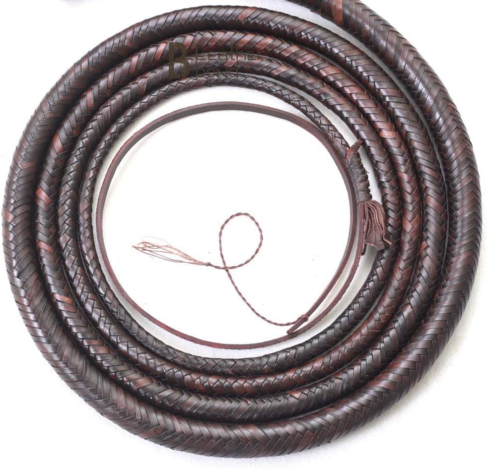 Bull Whip Kangaroo Hide Leather Equestrian Bullwhip for Sound Practice, Horse Handling & Costume Use - Image 5