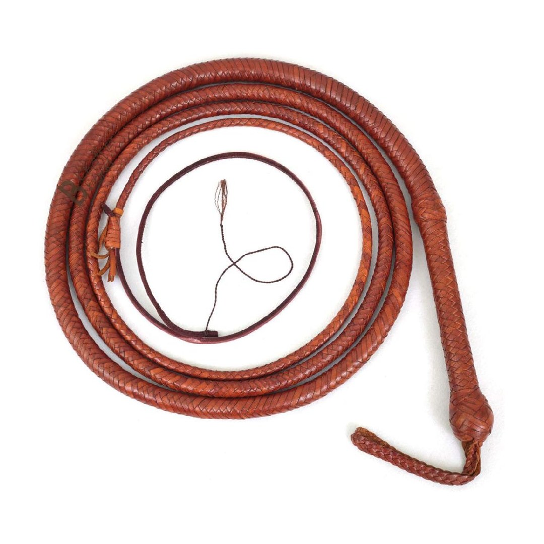 LB'S WHIP Real & Genuine Cowhide Leather Bullwhip 06 to 16 Feet 12 Strands Equestrian Bullwhip Indy Style Leather Plaited Flexible Bellies