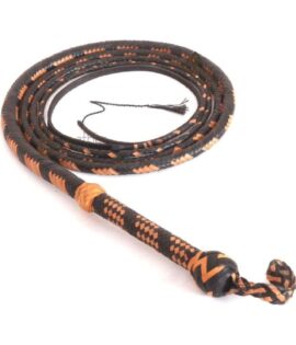 Bull Whip Plaits Kangaroo Hide Leather Equestrian Bullwhip for Sound Practice, Horse Handling & Costume Use